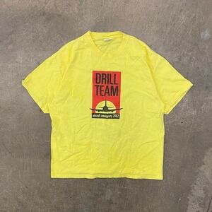 Vintage Drill Team Aircraft Emergency 2002 Hanes Military Air Force T-Shirt XL